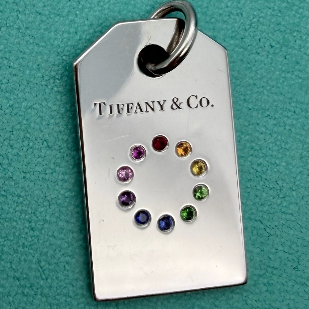 Tiffany & Co 18K White Gold Gemstone Pendant 4.1dwt